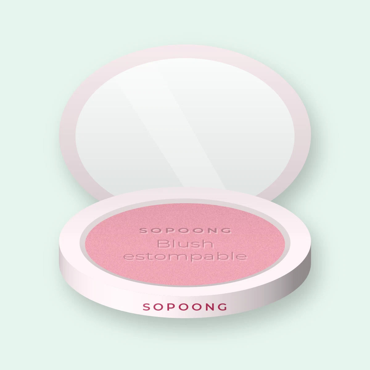 Blush estompable à la fleur de cerisier – Sopoong, boîtier 4 g, teinte 02 Rose tendre