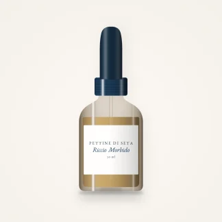 Huile capillaire Riccio Morbido au camélia – Pettine di Seta, flacon compte-gouttes 30 ml