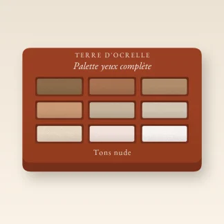 Palette yeux complète à la poudre de riz – Terre d'Ocrelle, 4 × 1,2 g, teinte Tons nude