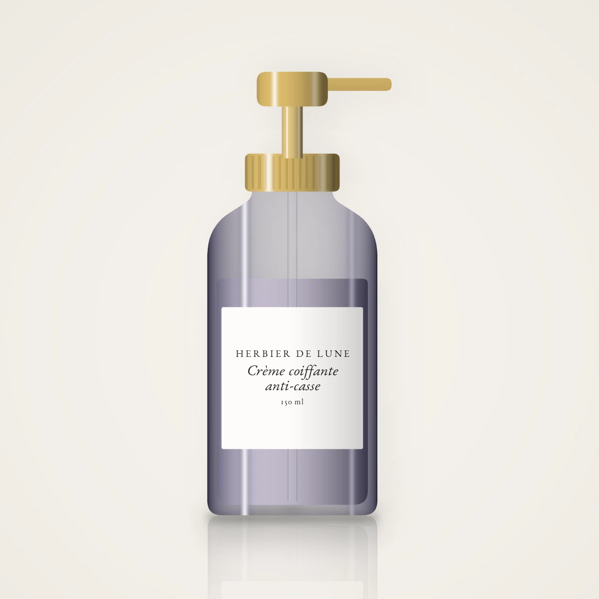 Crème coiffante anti-casse aux extraits d'algues – Herbier de Lune, flacon-pompe 150 ml