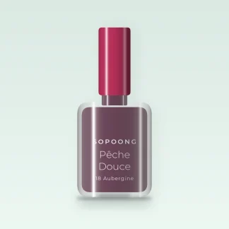 Vernis à ongles couleur pure Pêche Douce – Sopoong, flacon 12 ml, teinte 18 Aubergine