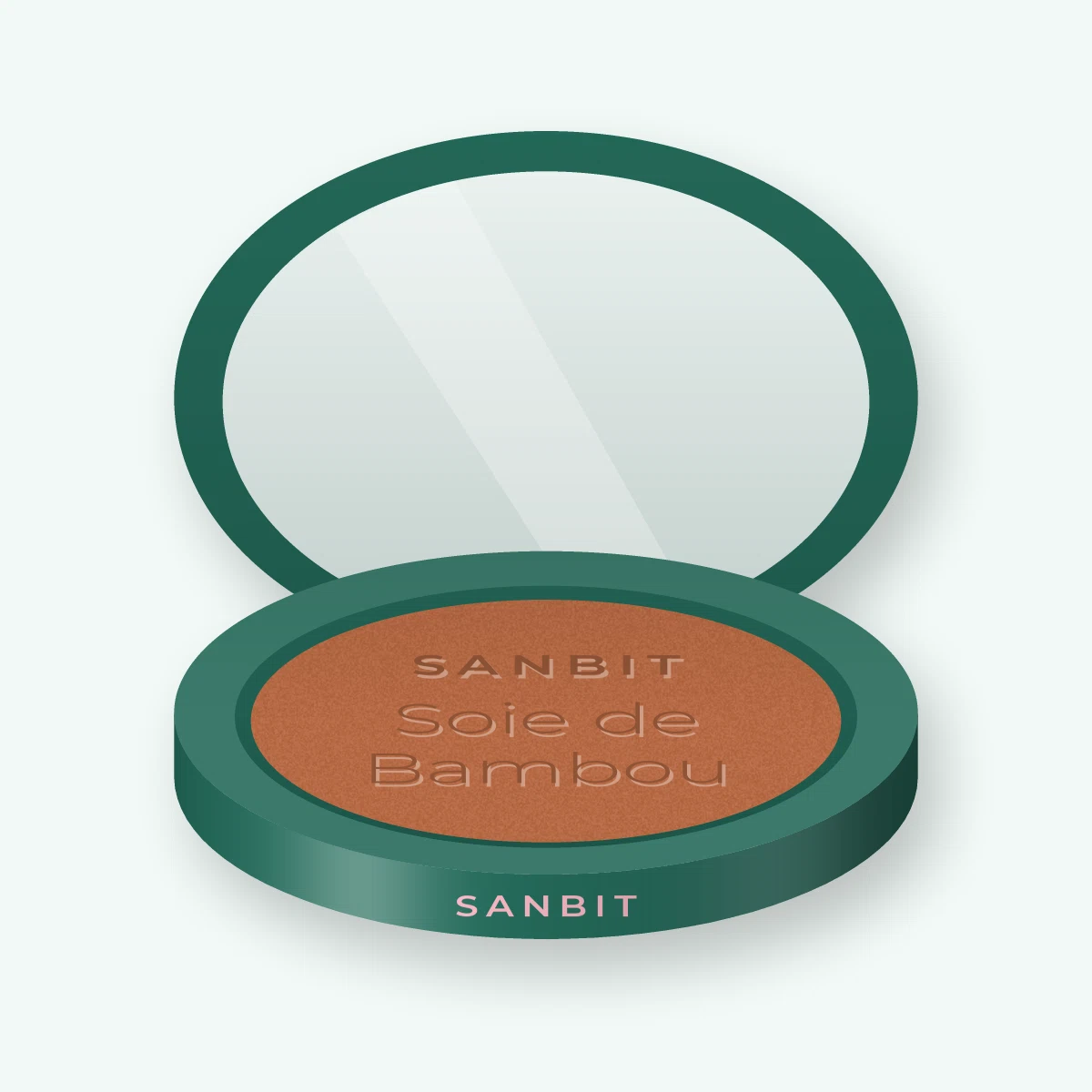 Enlumineur effet naturel Soie de Bambou – Sanbit, boîtier 7 g, teinte Cuivre
