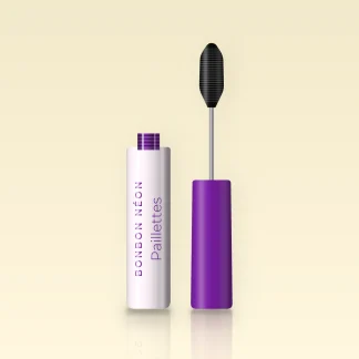 Mascara Paillettes volume intense – Bonbon Néon, flacon et brosse 8 ml, teinte Noir intense