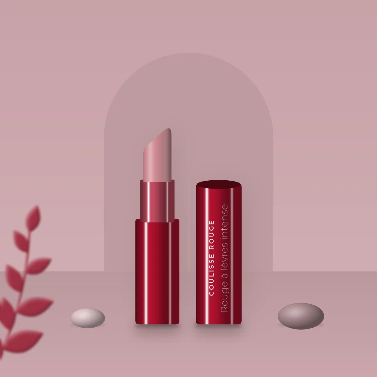 Rouge à lèvres intense aux peptides – Coulisse Rouge, photo d'ambiance