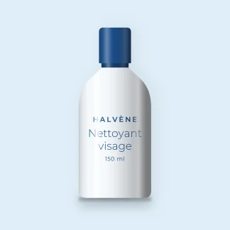 Nettoyant visage peaux grasses au rhassoul – Halvène, flacon 150 ml