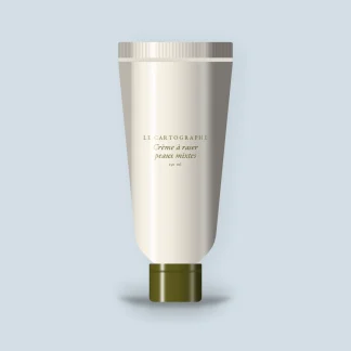 Crème à raser peaux mixtes à l'huile de noisette pour homme – Le Cartographe, tube 150 ml