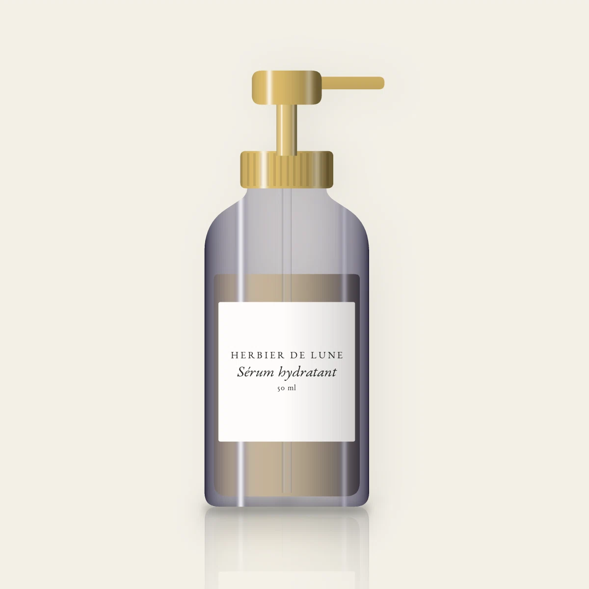 Sérum hydratant au squalane – Herbier de Lune, flacon-pompe 50 ml
