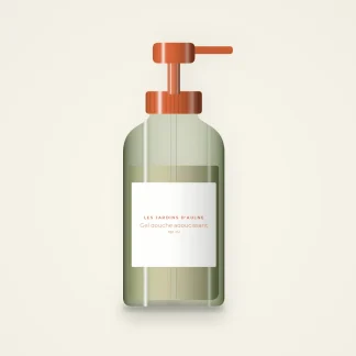 Gel douche adoucissant à l'avoine – Les Jardins d'Aulne, flacon-pompe 100 ml