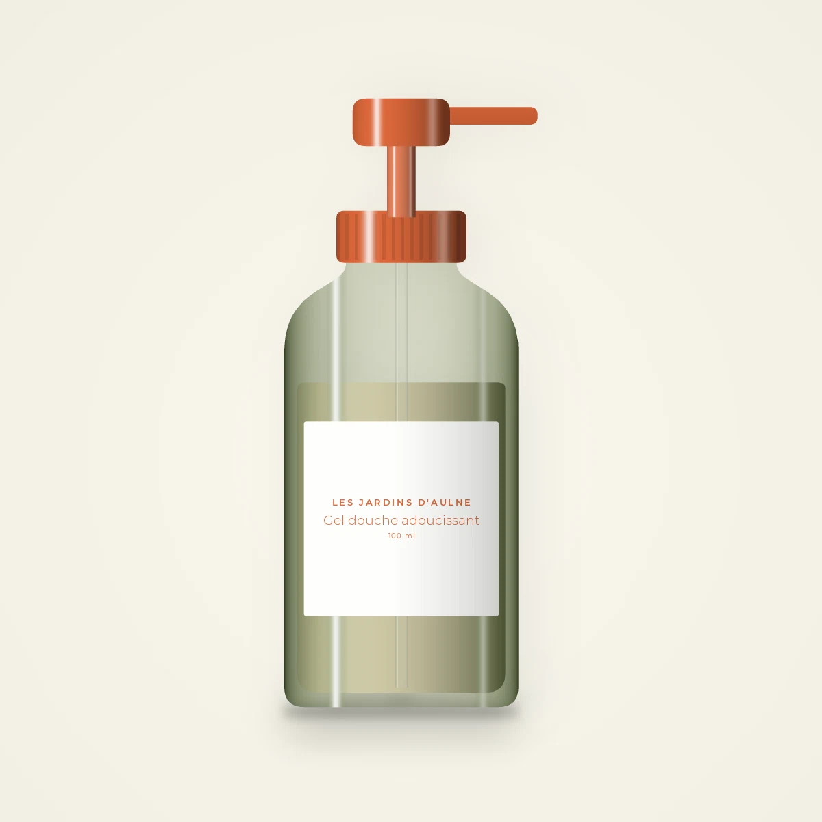 Gel douche adoucissant à l'avoine – Les Jardins d'Aulne, flacon-pompe 100 ml