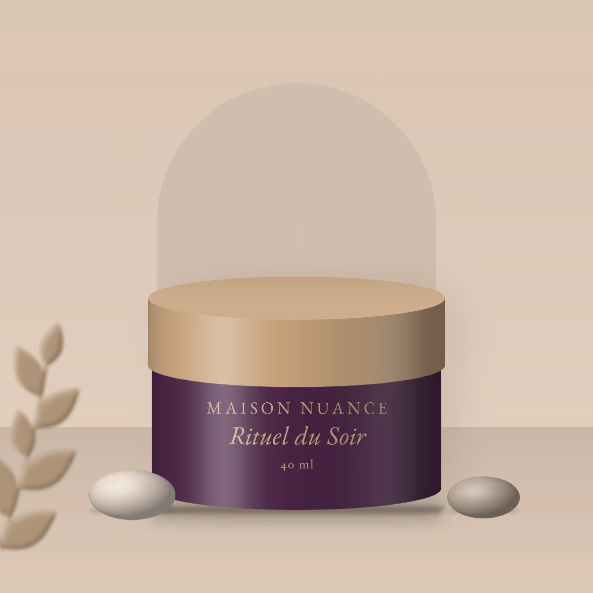 Crème hydratante unifiante Rituel du Soir – Maison Nuance, photo d'ambiance