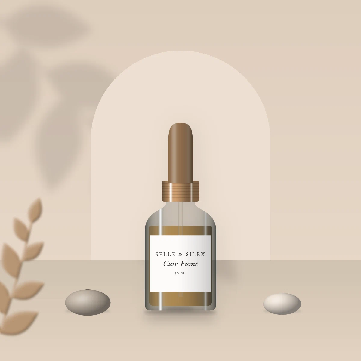Huile à barbe authentique Cuir Fumé – Selle & Silex, photo d'ambiance