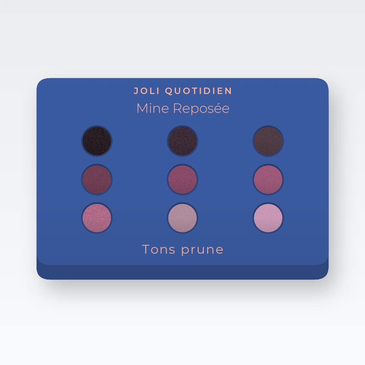 Palette yeux Mine Reposée résistante à l'eau – Joli Quotidien, 4 × 1,2 g, teinte Tons prune