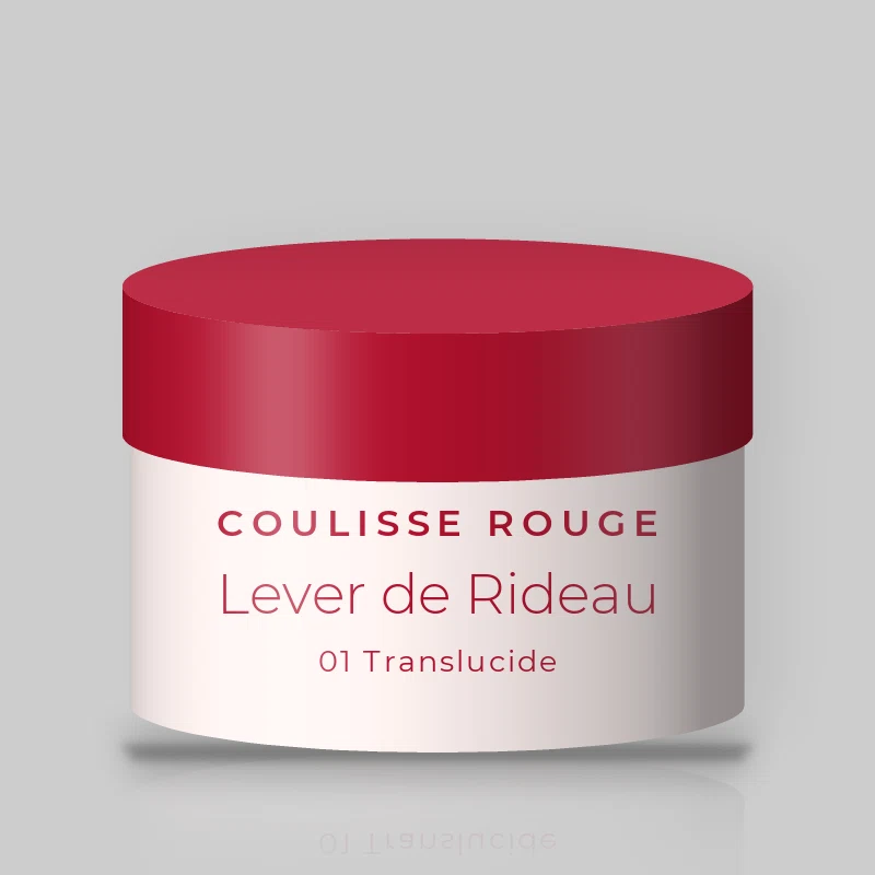 Poudre Lever de Rideau sans transfert – Coulisse Rouge, pot 9 g, teinte 01 Translucide