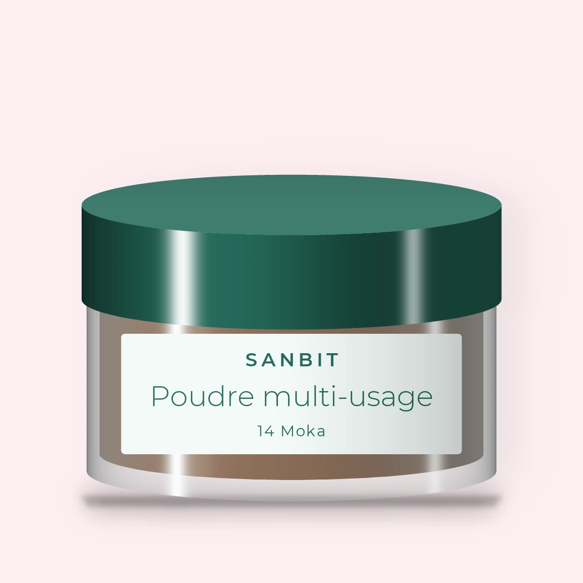 Poudre multi-usage à l'extrait de rose – Sanbit, pot 9 g, teinte 14 Moka