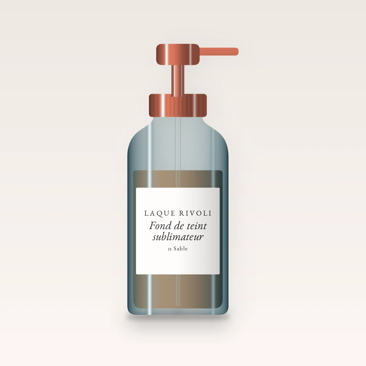 Fond de teint sublimateur à l'allantoïne – Laque Rivoli, flacon-pompe 35 ml, teinte 11 Sable