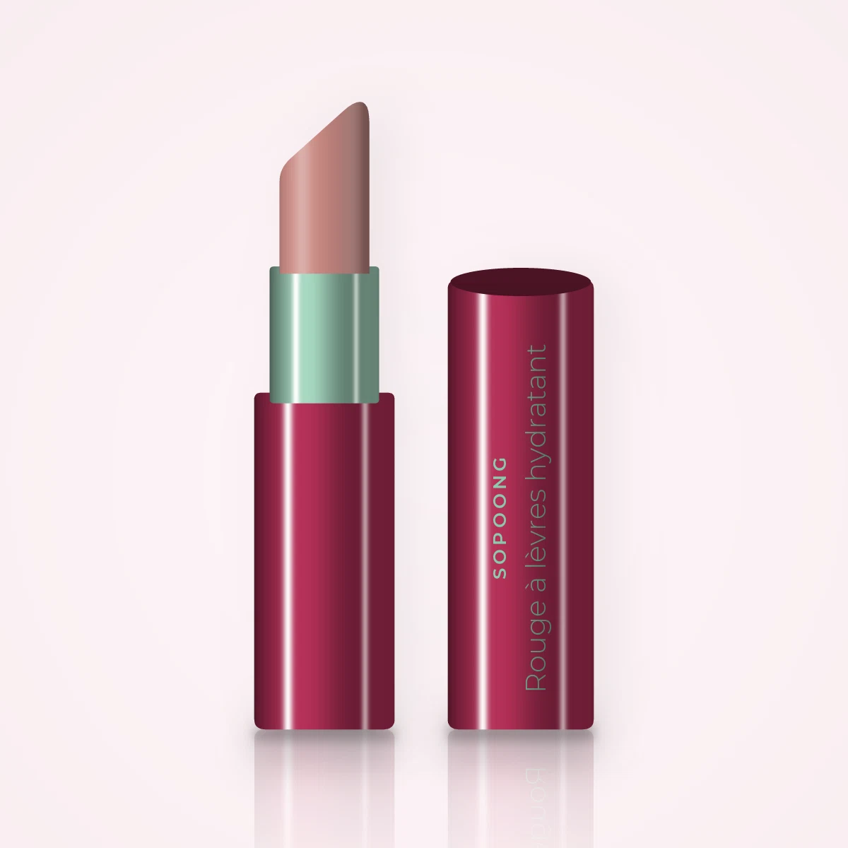 Rouge à lèvres hydratant à l'huile d'olive – Sopoong, étui 3,8 g, teinte 02 Nude rosé