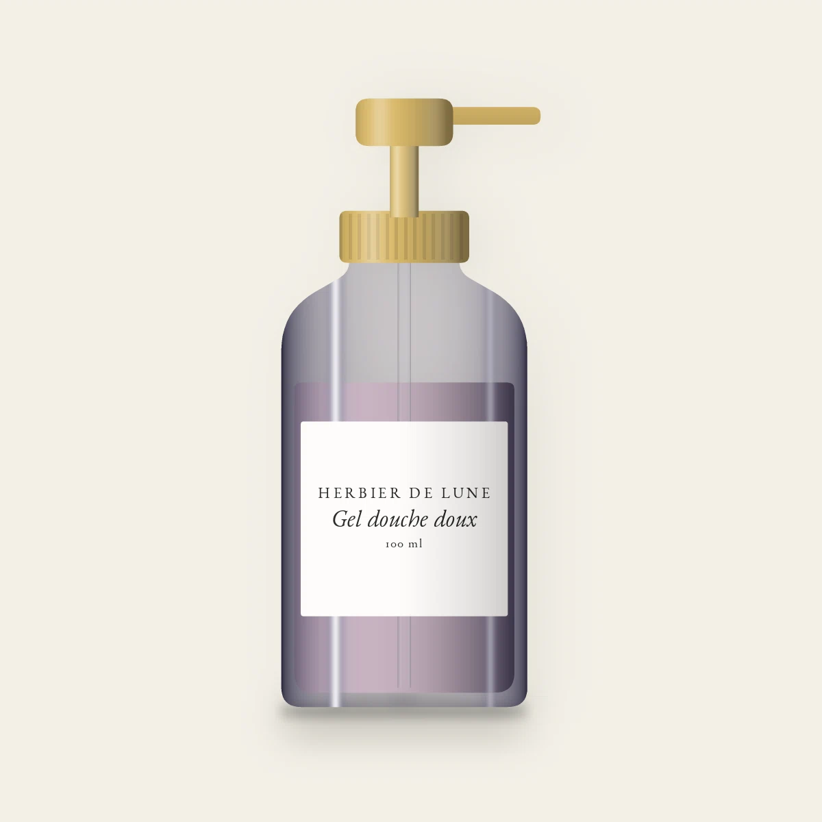 Gel douche doux à la camomille – Herbier de Lune, flacon-pompe 100 ml