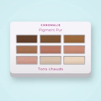 Palette yeux tout-en-un Pigment Pur – Chromalie, 9 × 1 g, teinte Tons chauds
