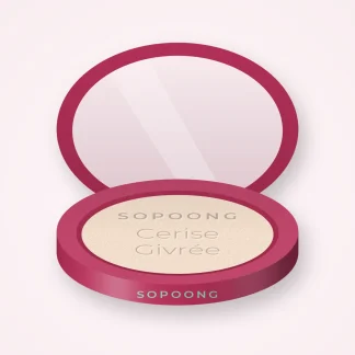 Poudre Cerise Givrée fixante – Sopoong, boîtier 20 g, teinte 02 Porcelaine