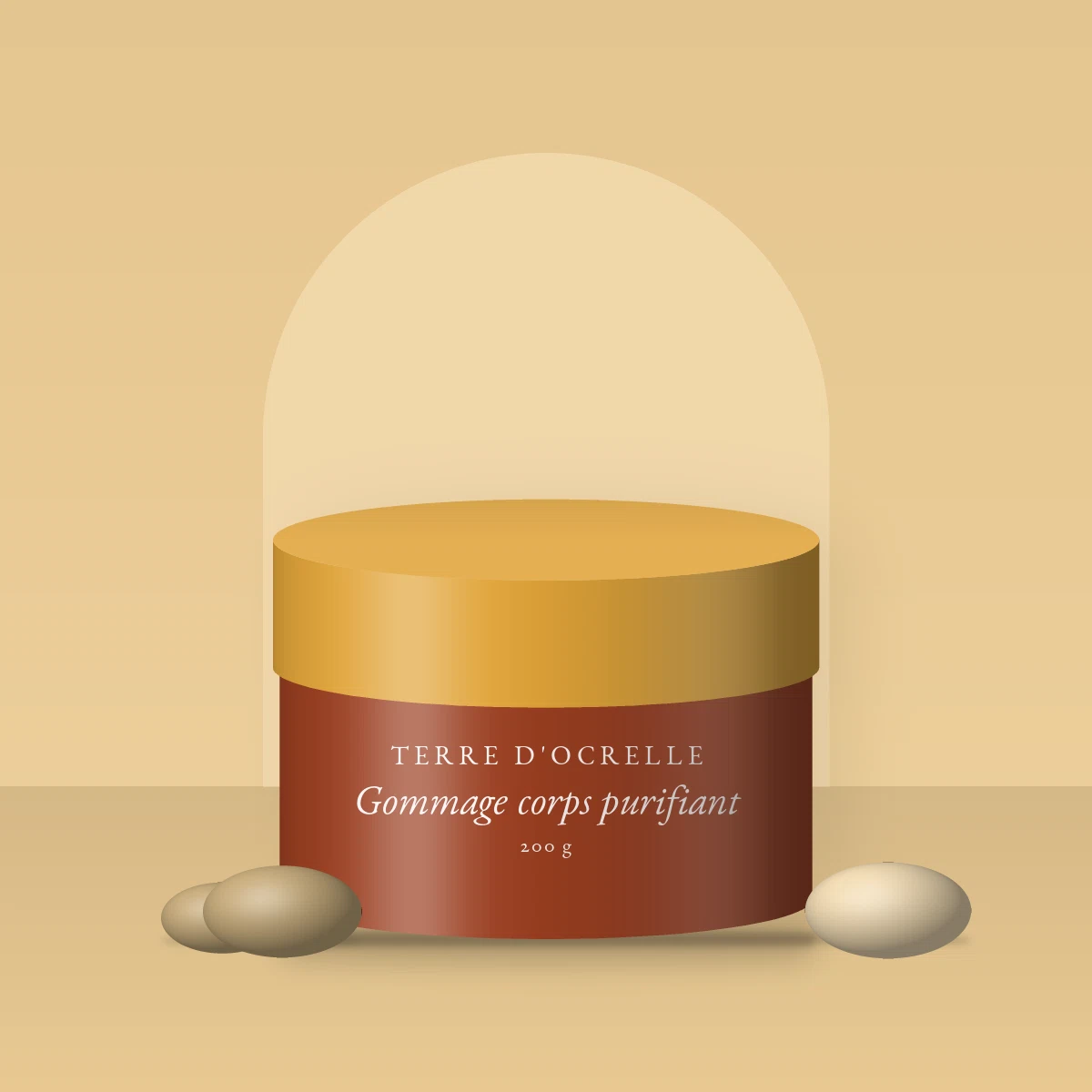 Gommage corps purifiant au beurre de mangue – Terre d'Ocrelle, photo d'ambiance