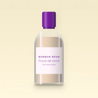Fond de teint haute définition au squalane – Bonbon Néon, flacon 30 ml, teinte 04 Ivoire doré