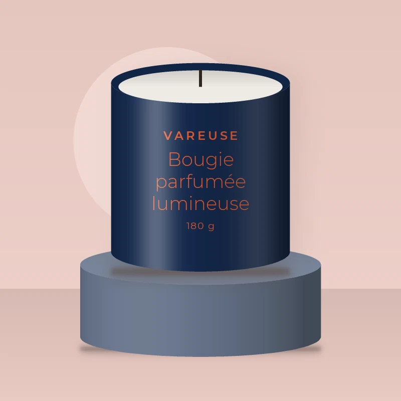 Bougie parfumée lumineuse au mimosa – Vareuse, photo d'ambiance