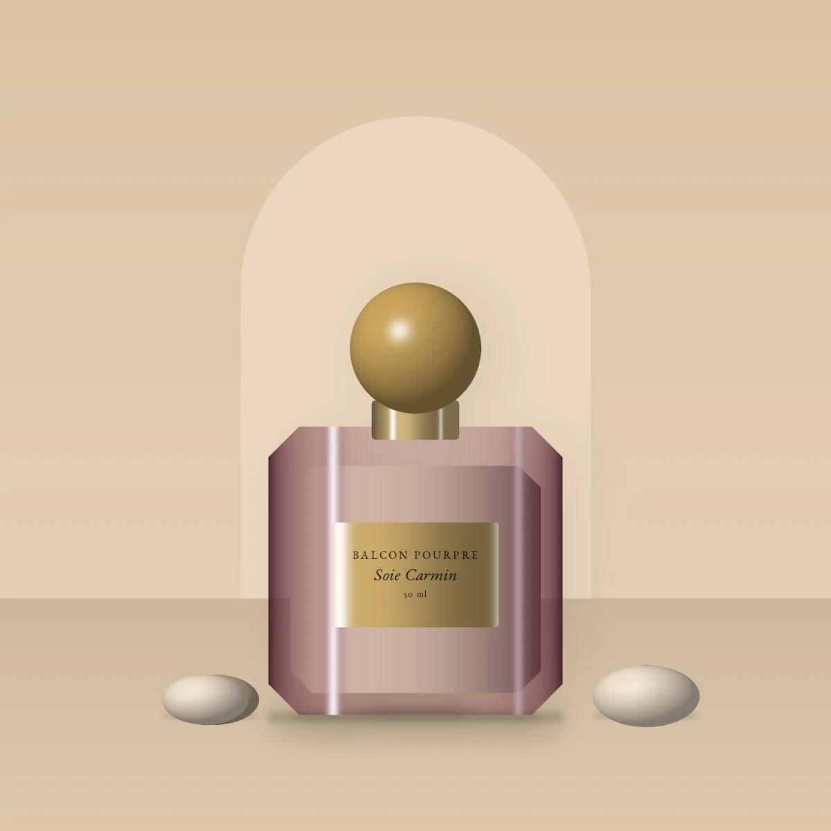 Parfum Soie Carmin authentique à la bergamote – Balcon Pourpre, photo d'ambiance