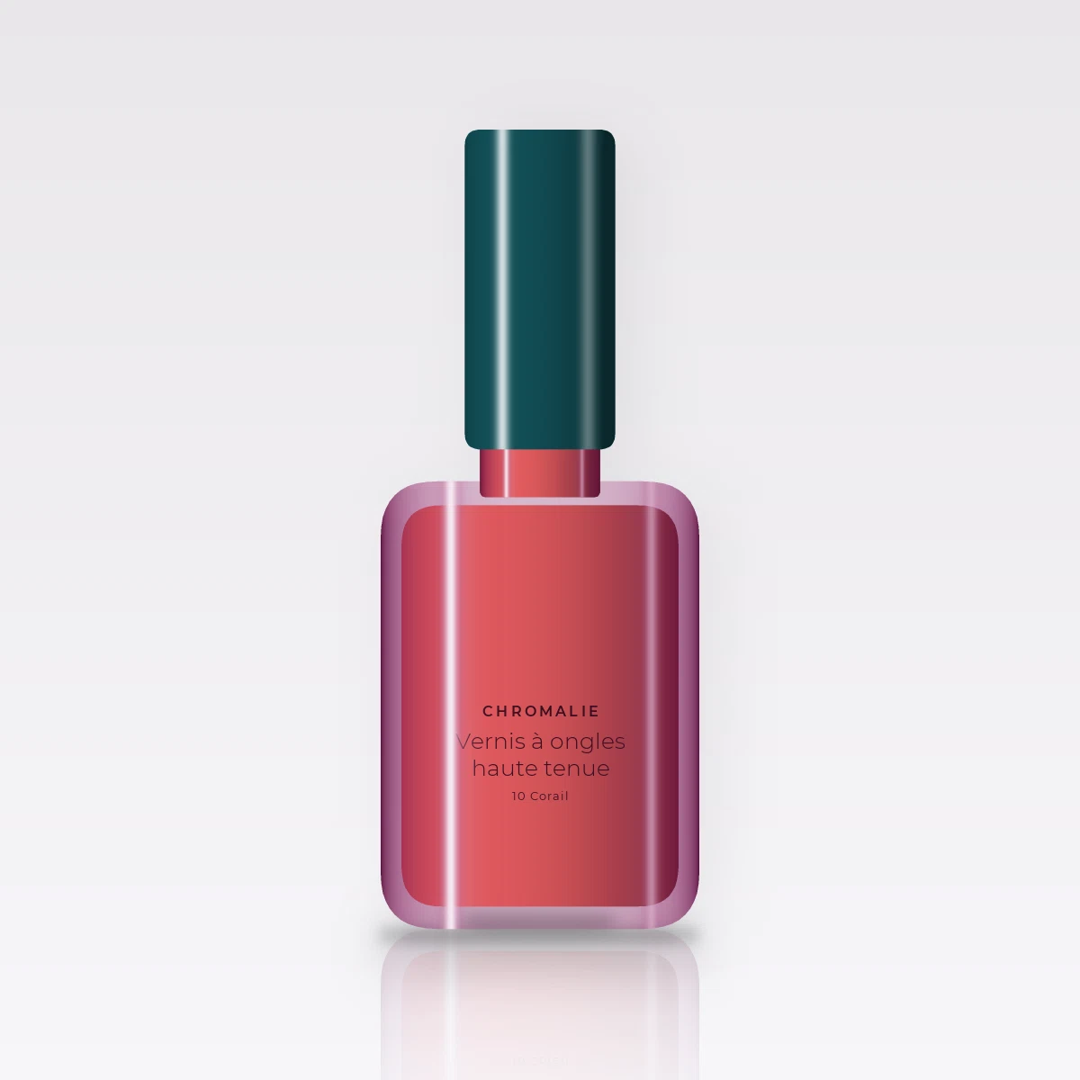 Vernis à ongles haute tenue à la biotine – Chromalie, flacon 10 ml, teinte 10 Corail