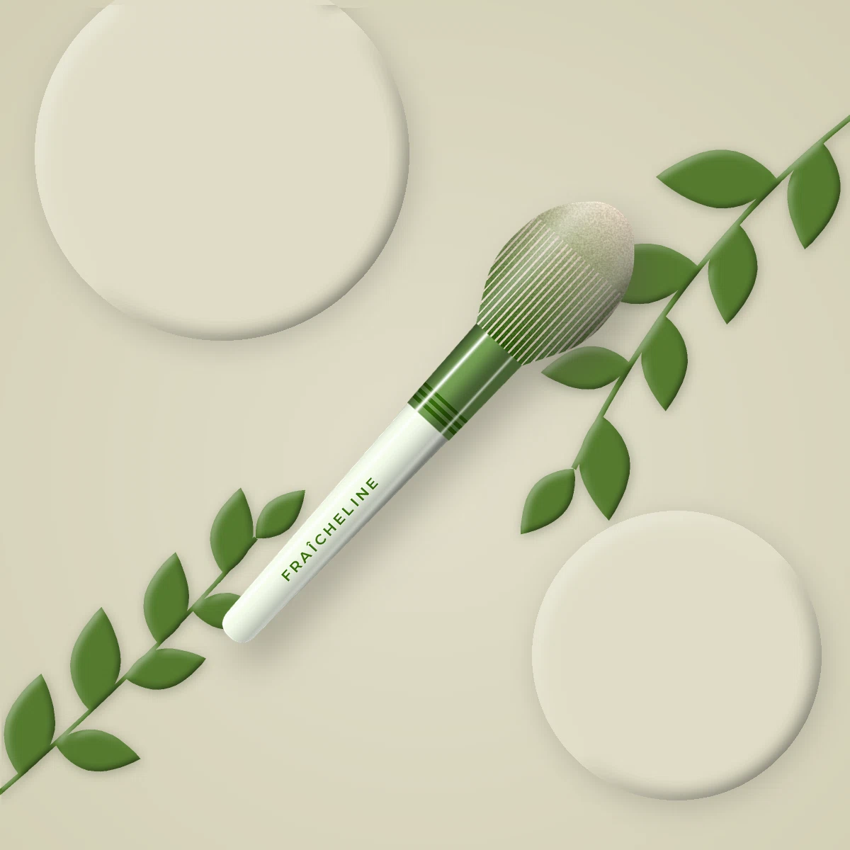 Brosse rectangulaire en bois de noyer – Fraîcheline, photo d'ambiance