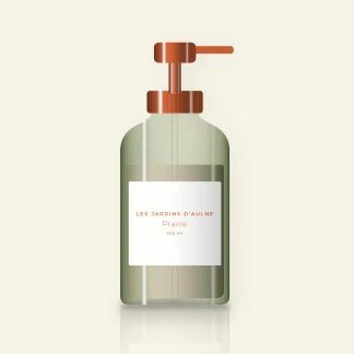 Shampooing Prairie aux protéines de blé – Les Jardins d'Aulne, flacon-pompe 500 ml