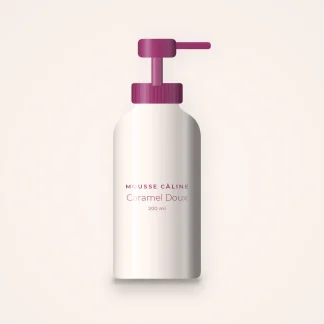 Lait corps Caramel Doux réconfortant – Mousse Câline, flacon-pompe 200 ml