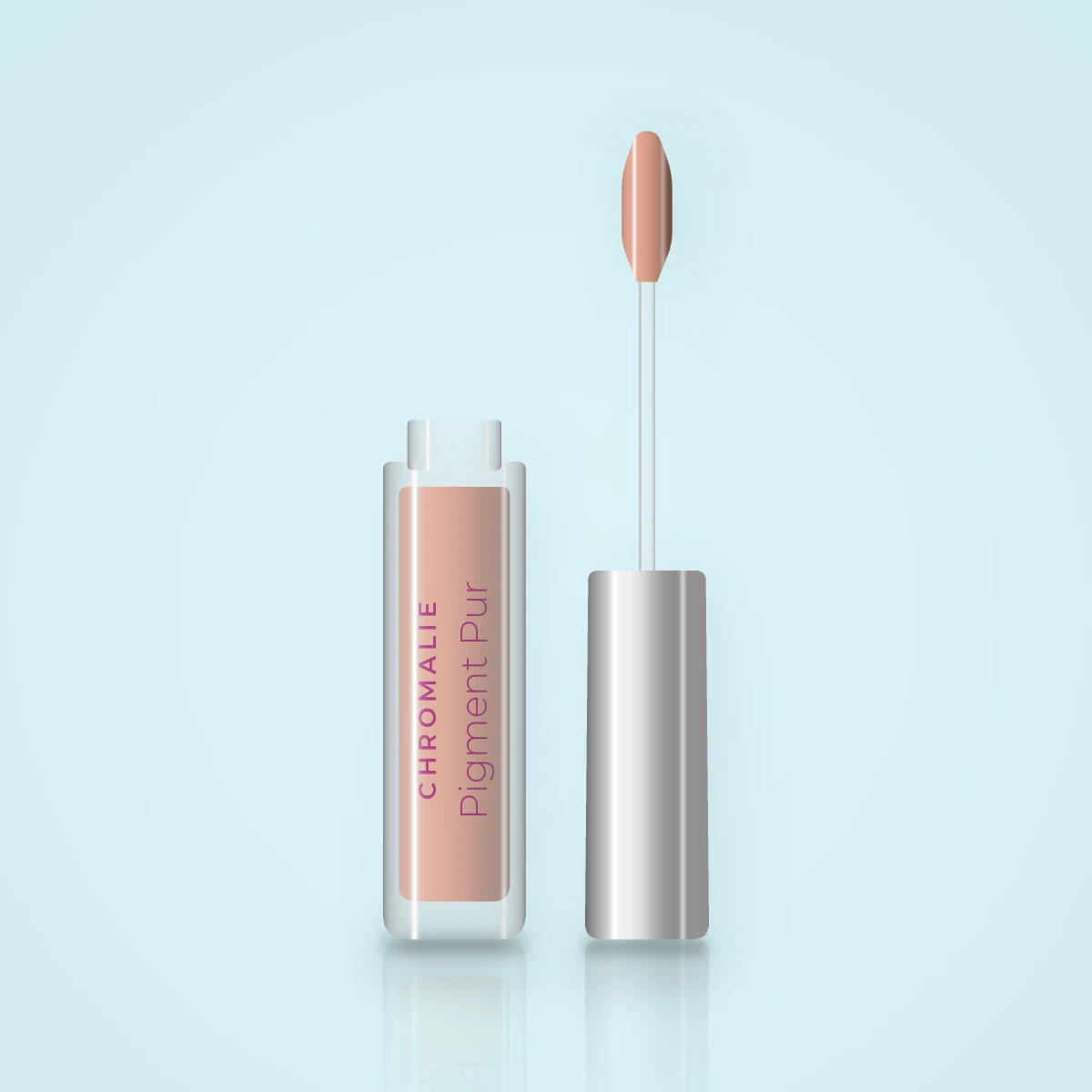 Gloss Pigment Pur au beurre de mangue – Chromalie, flacon applicateur 4 ml, teinte 02 Nude pêche