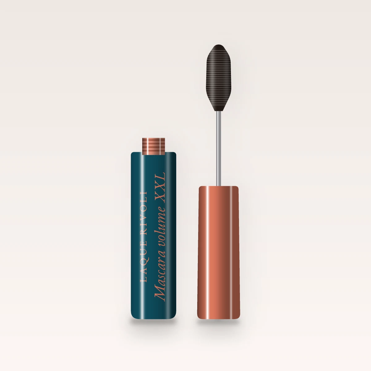 Mascara volume XXL à la biotine – Laque Rivoli, flacon et brosse 4 ml, teinte Brun noir