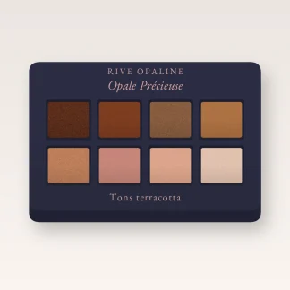 Palette yeux estompable Opale Précieuse – Rive Opaline, 4 × 1,2 g, teinte Tons terracotta