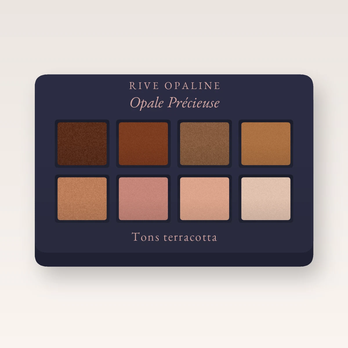 Palette yeux estompable Opale Précieuse – Rive Opaline, 4 × 1,2 g, teinte Tons terracotta