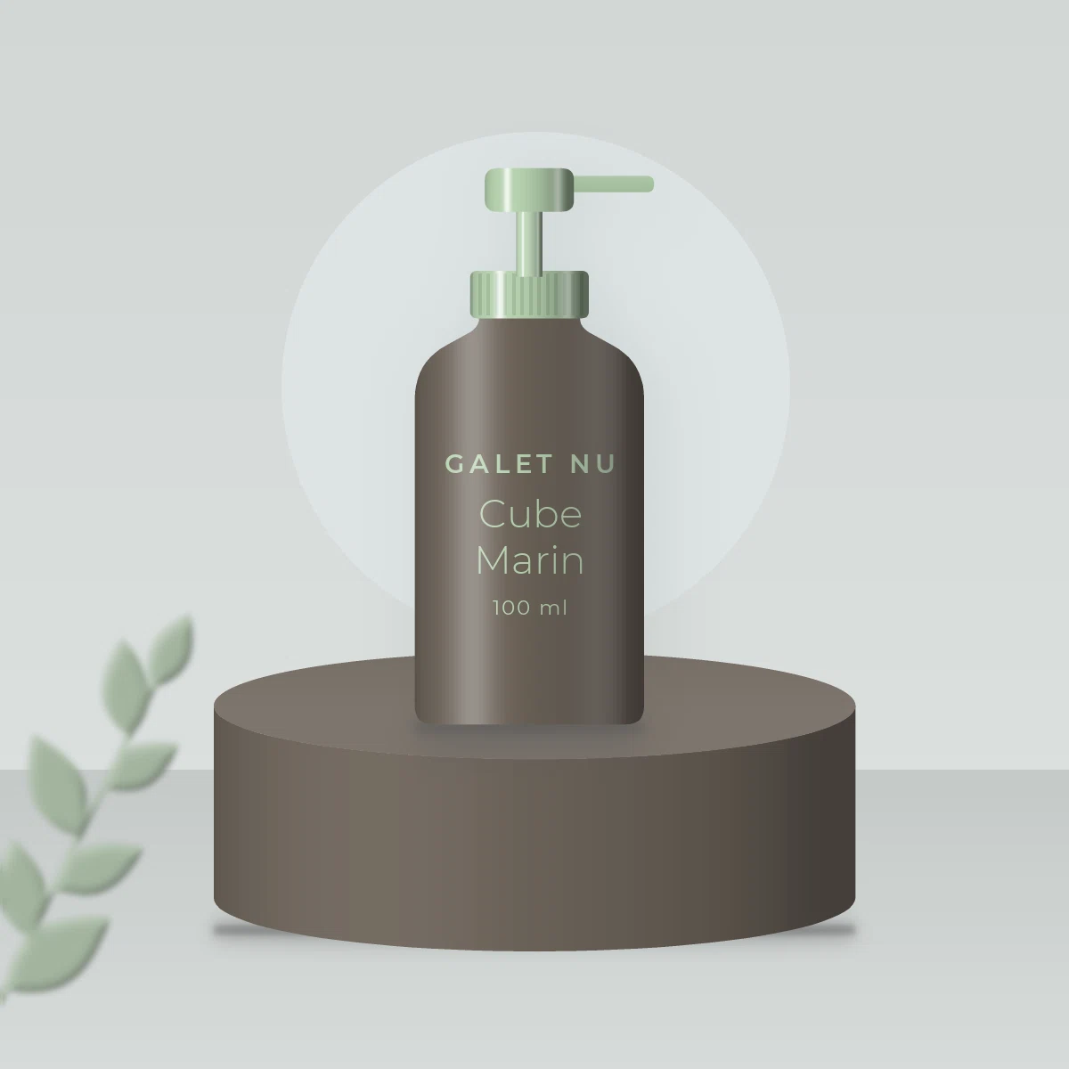 Gel douche Cube Marin à l'huile d'olive – Galet Nu, photo d'ambiance