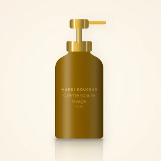 Crème solaire visage unifiante à la vitamine E SPF 30 – Mardi Douceur, flacon-pompe 40 ml