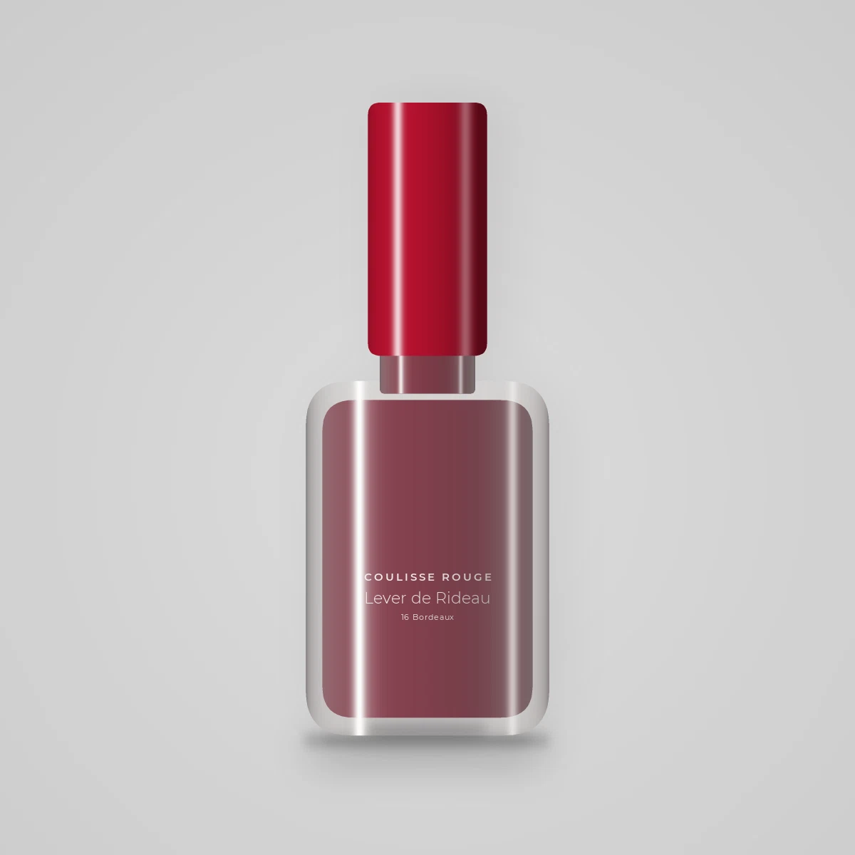 Vernis à ongles haute tenue Lever de Rideau – Coulisse Rouge, flacon 5 ml, teinte 16 Bordeaux