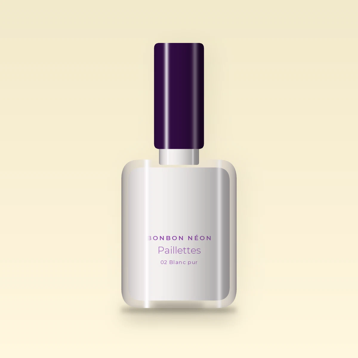 Vernis à ongles nourrissant Paillettes – Bonbon Néon, flacon 12 ml, teinte 02 Blanc pur