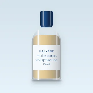 Huile corps sèche voluptueuse au carthame – Halvène, flacon 150 ml