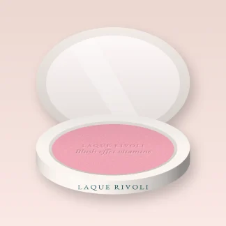 Blush effet vitaminé à l'huile de rose musquée – Laque Rivoli, boîtier 6 g, teinte 02 Rose tendre