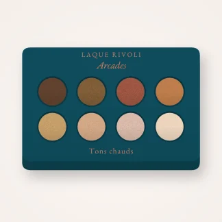 Palette yeux résistante à l'eau Arcades – Laque Rivoli, 4 × 1,2 g, teinte Tons chauds