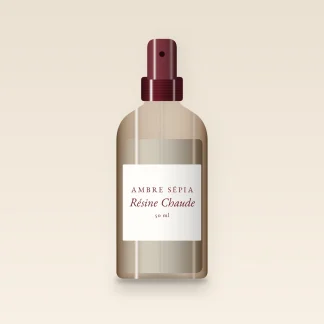 Déodorant Résine Chaude à l'argile blanche – Ambre Sépia, flacon spray 50 ml