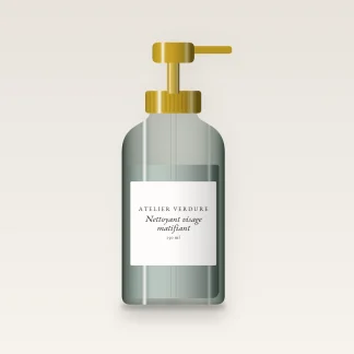Nettoyant visage matifiant à l'huile de tournesol – Atelier Verdure, flacon-pompe 150 ml