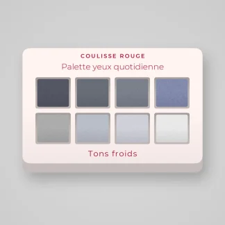 Palette yeux quotidienne au beurre de karité – Coulisse Rouge, 12 × 1 g, teinte Tons froids