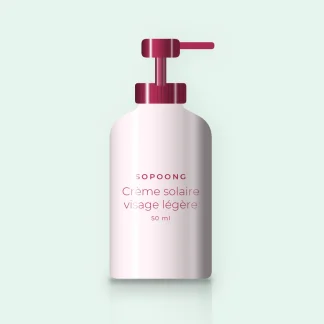 Crème solaire visage légère à la vitamine E SPF 30 – Sopoong, flacon-pompe 50 ml