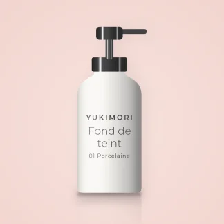 Fond de teint résistant à l'eau à la niacinamide – Yukimori, flacon-pompe 35 ml, teinte 01 Porcelaine