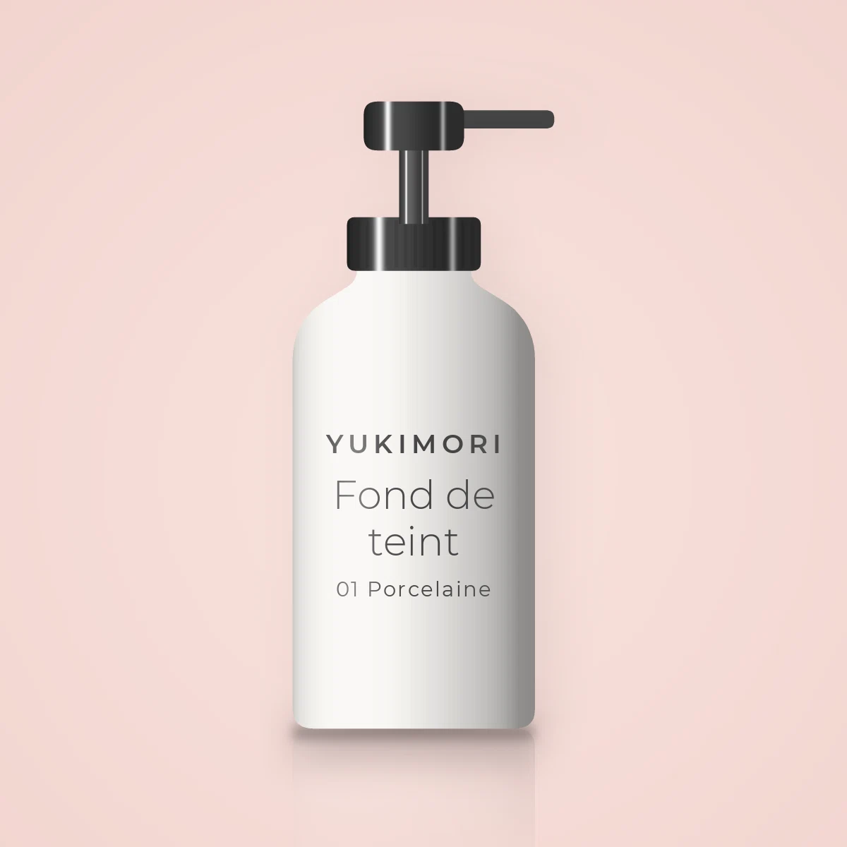 Fond de teint résistant à l'eau à la niacinamide – Yukimori, flacon-pompe 35 ml, teinte 01 Porcelaine