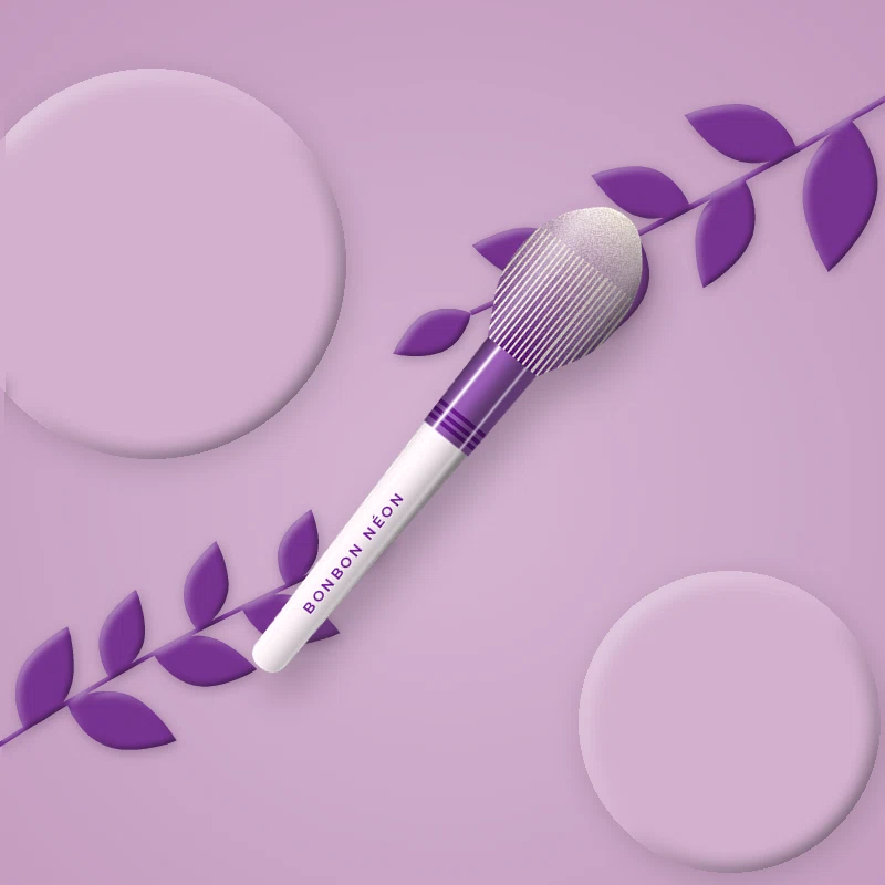 Pinceau éventail Pop Acidulé – Bonbon Néon, photo d'ambiance