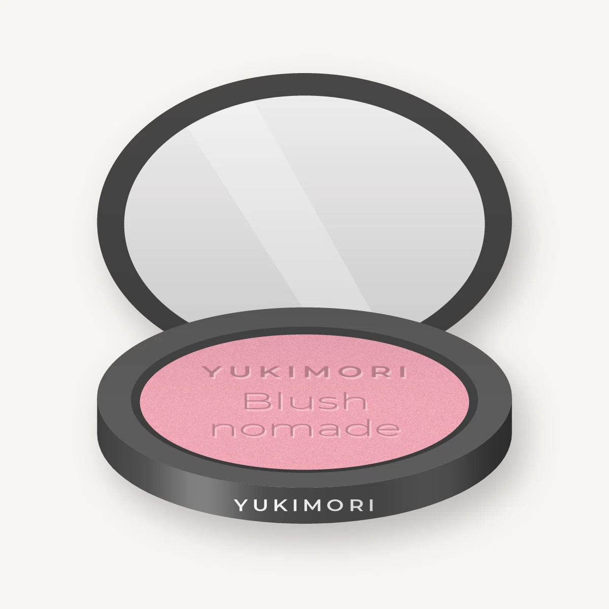 Blush nomade à l'huile de framboise – Yukimori, boîtier 4 g, teinte 02 Rose tendre